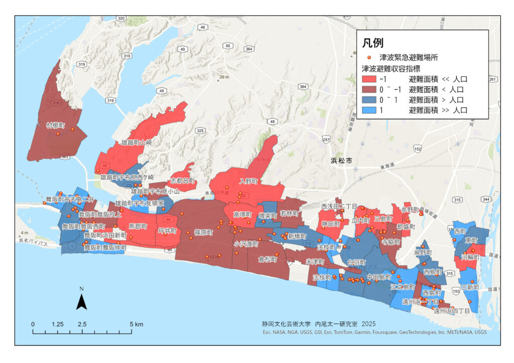 浜松 津波避難収容指標